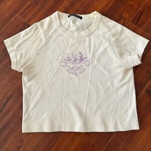 Cropped brandy melville angel tee